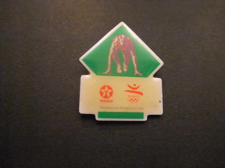 Olympische Spelen Barcelona 1992 100 meter sprint sponsor Texaco benzine